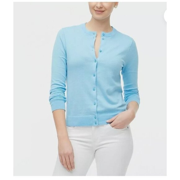 J.Crew Sweaters - NEW J.Crew Classic Cotton Cardigan Sweater Blue Preppy Minimalist Collegiate